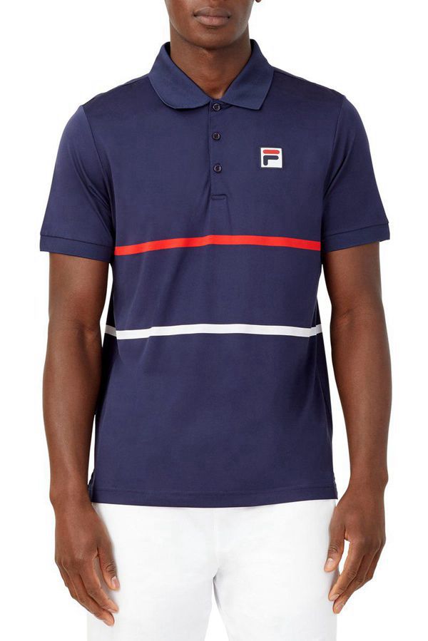 Fila Polokošeľa Panske Námornícka Modrá / Červené / Biele - Heritage Stripe Vypredaj - Slovakia 8279